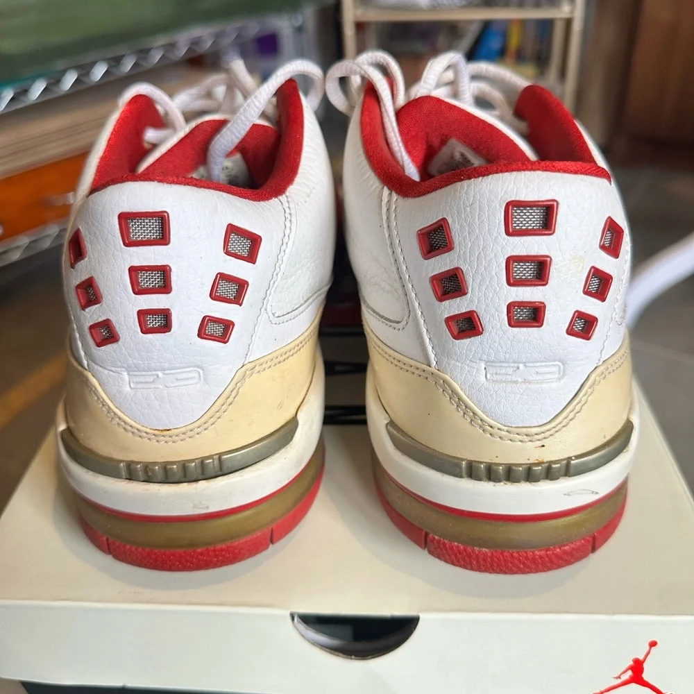 Air Jordan Flight 23 White Red Basketball Sneakers Mens 11.5 317820-113